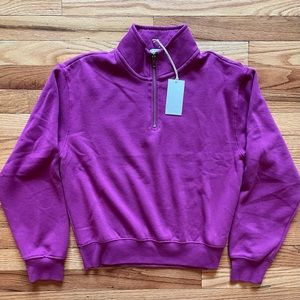 ZSupply Half Zip Sweatshirt - Womens Size Small - Color Raspberry Pink - NWT